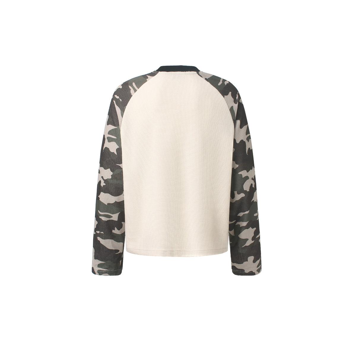 Madxmarx Camo Sleeve Waffle Long Sleeve