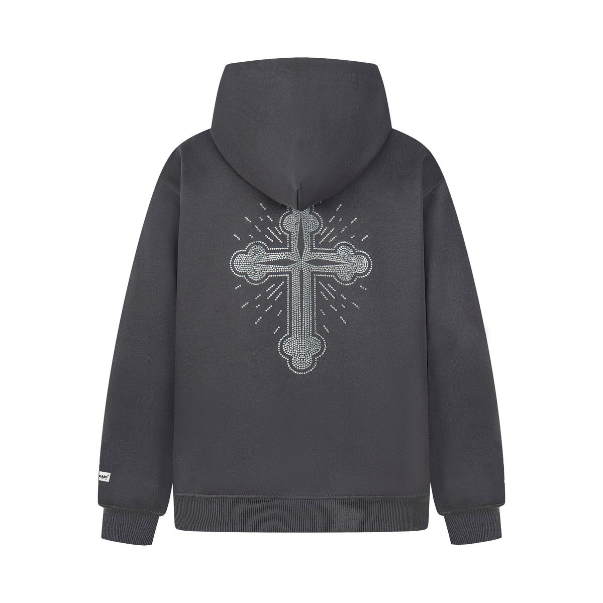 Madxmarx Rhinestone Cross Zip Hoodie