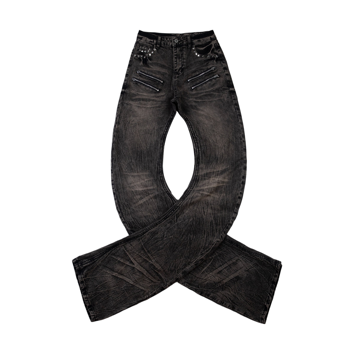 Madxmarx Stacked Moto Zip Jeans