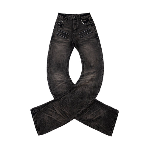 Madxmarx Stacked Moto Zip Jeans - XS / Black