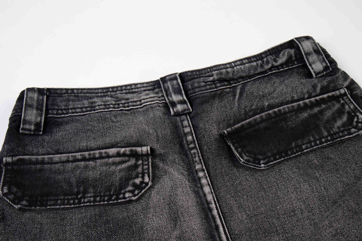 Madxmarx Multi-Pocket Washed Cargo Jeans