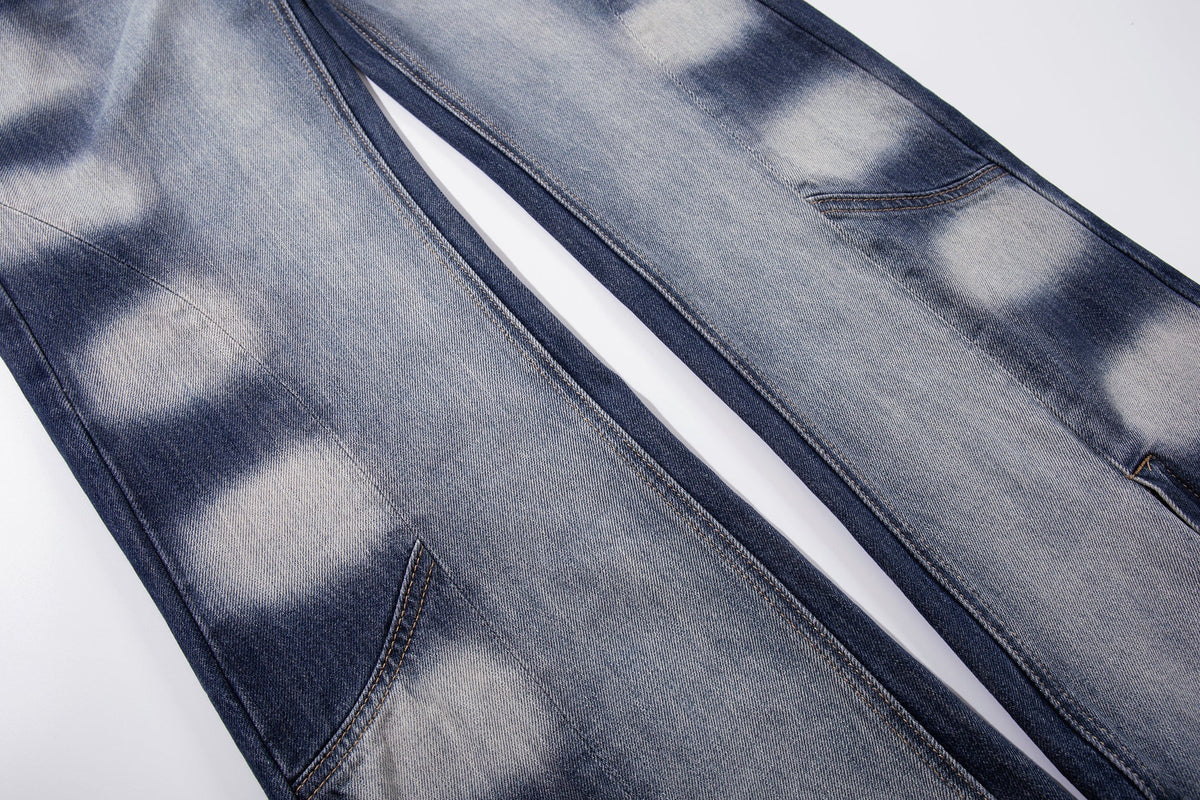 Madxmarx Gradient Fade Split-Hem Wide-Leg Jeans