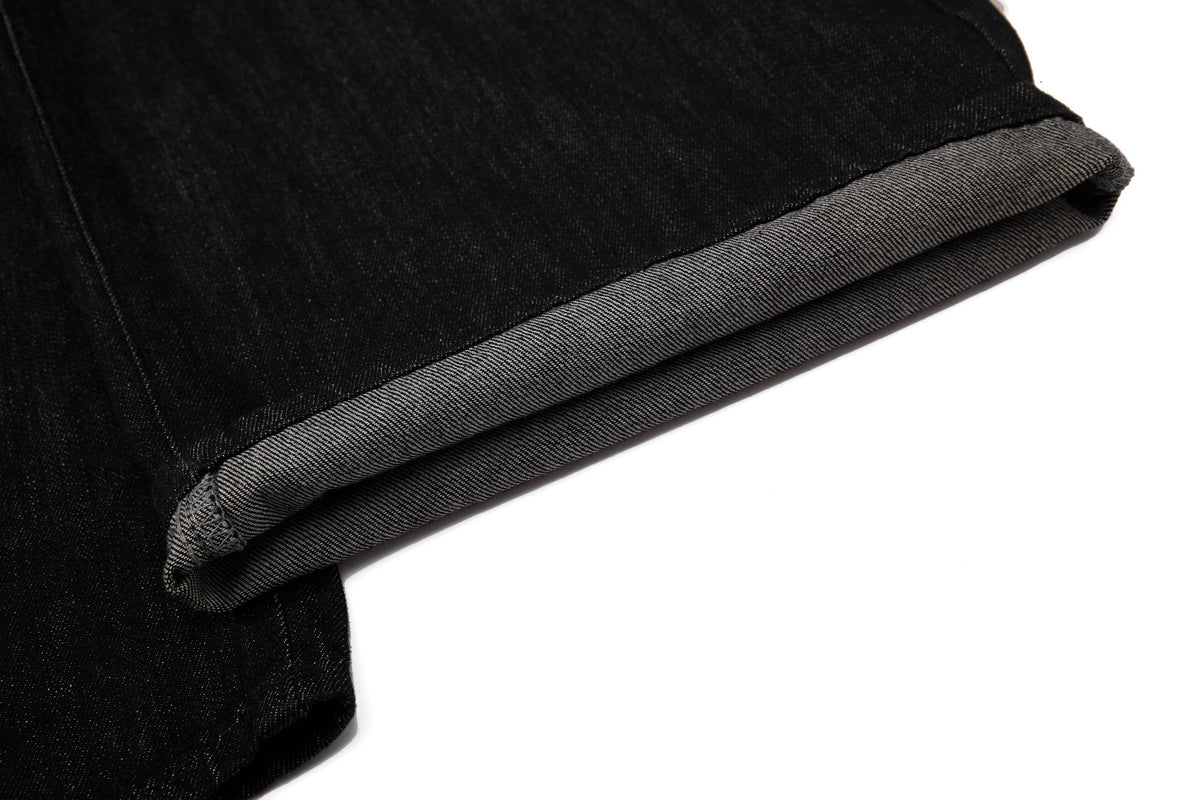 Madxmarx Nietenkette-Hose mit weitem Bein aus Denim