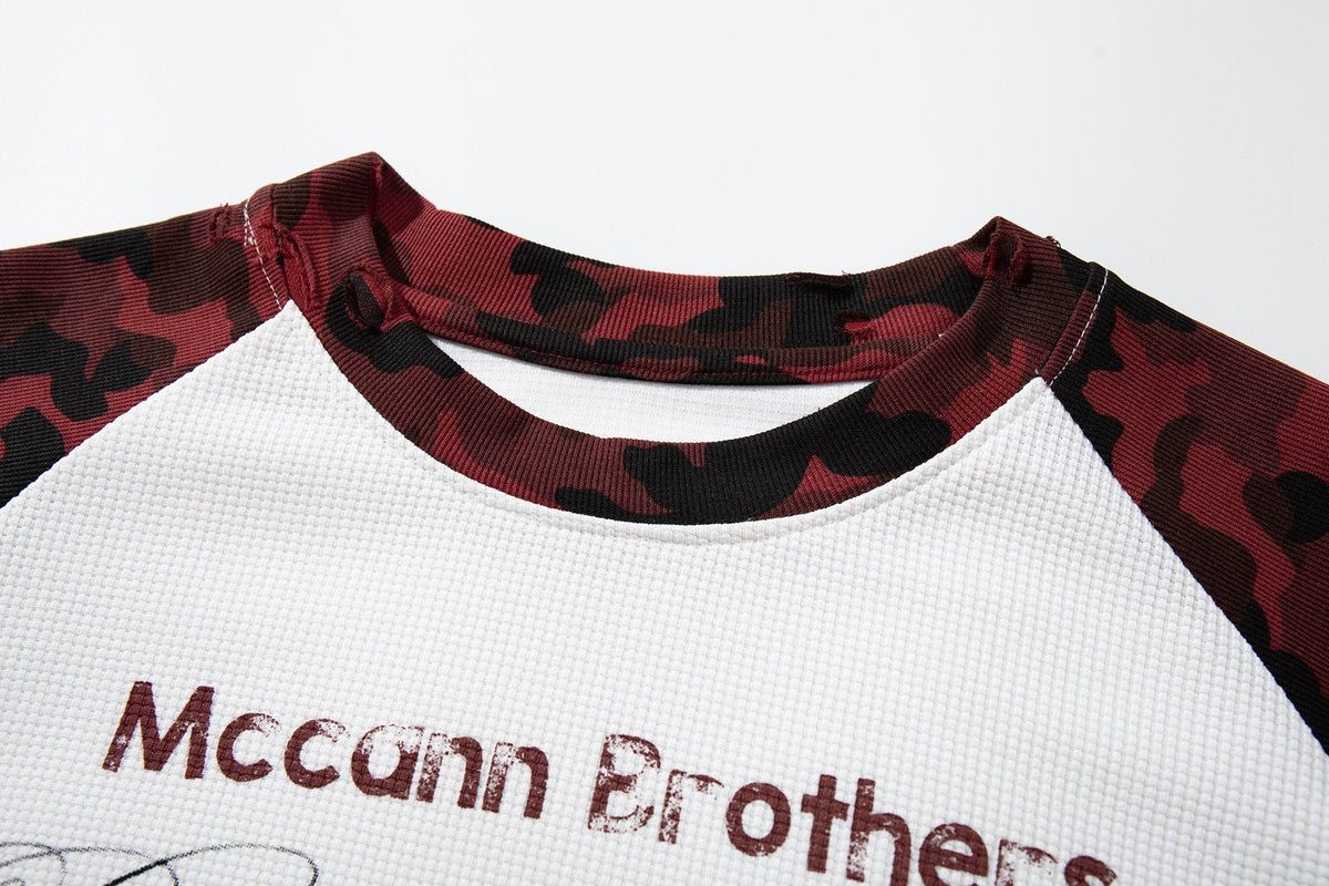 Madxmarx Camo Raglan Graphic Long Sleeve