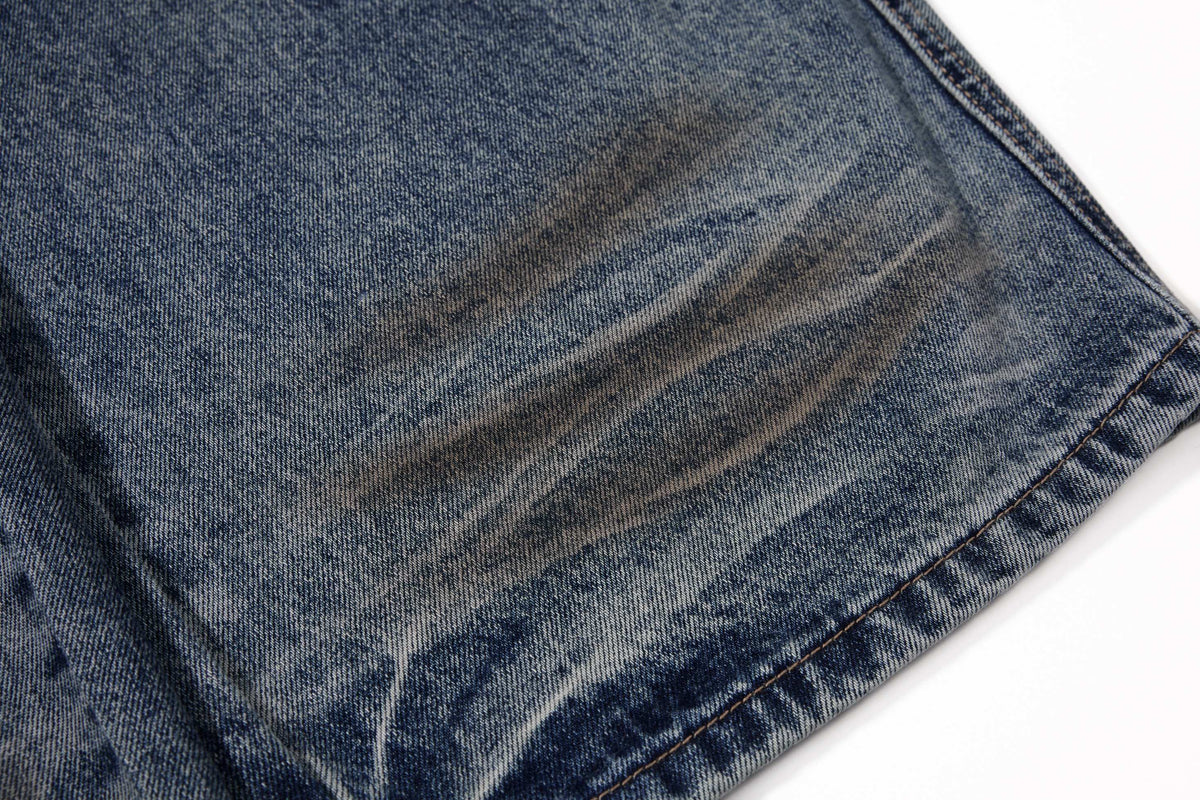 Madxmarx Washed Button-Detail Baggy Jeans