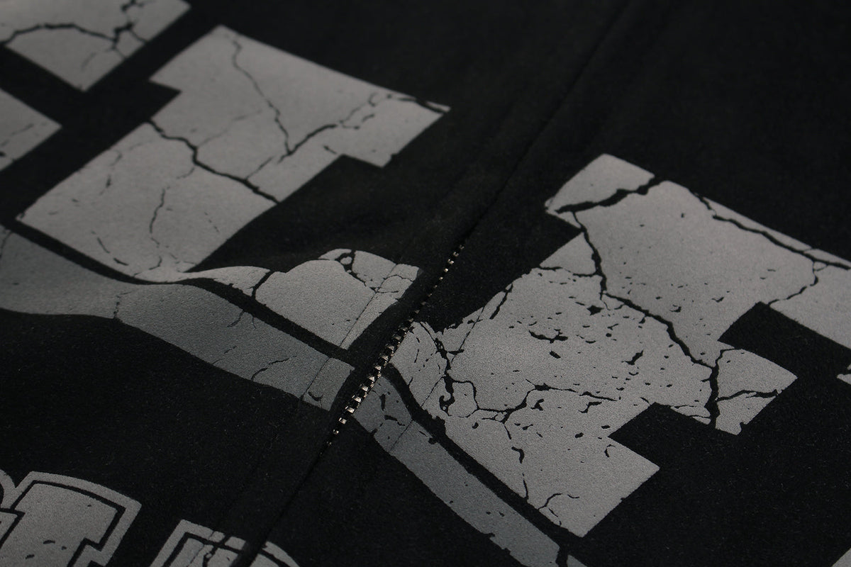 Madxmarx Suede-Finish Retro Zip Hoodie