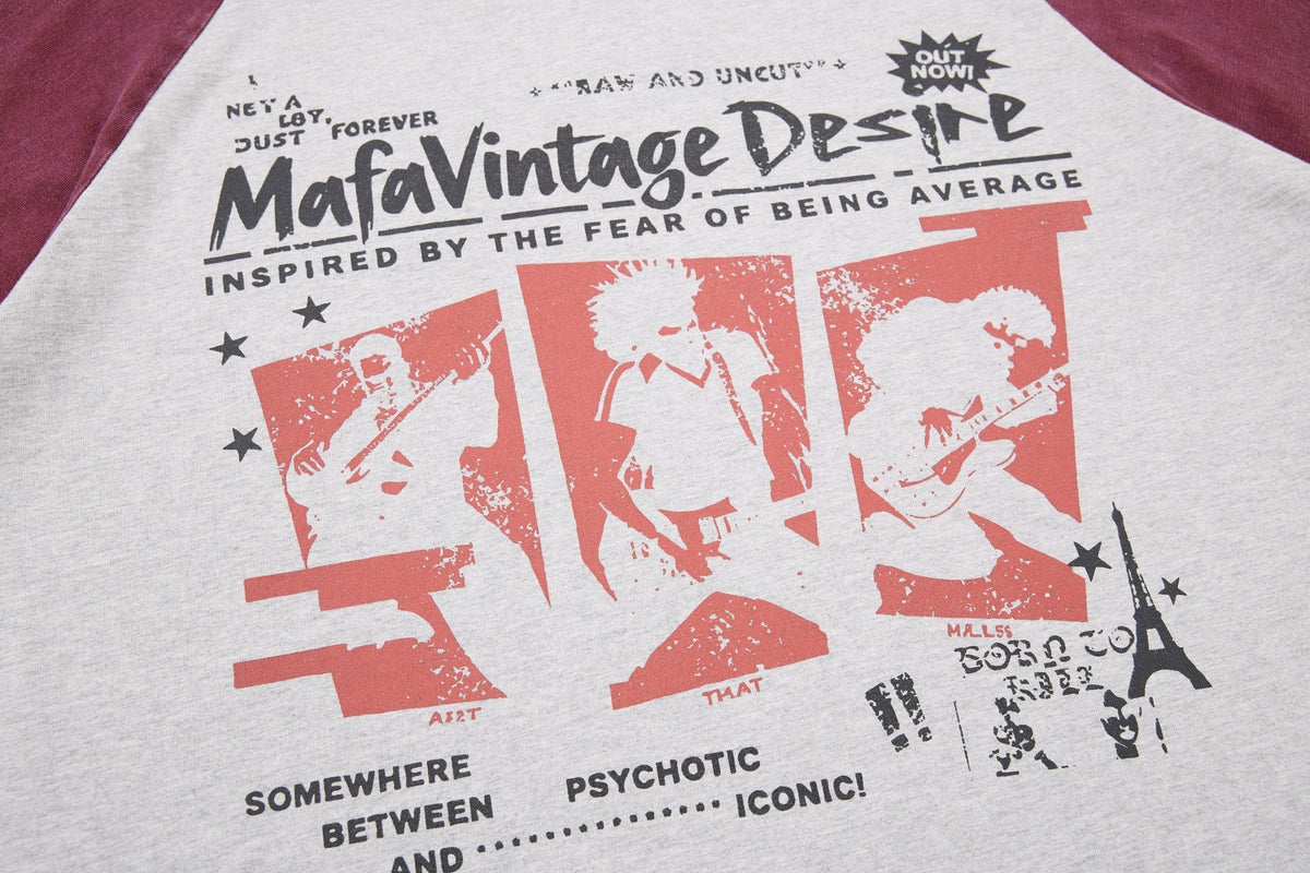 Madxmarx Vintage Raglan Graphic Long Sleeve T-Shirt