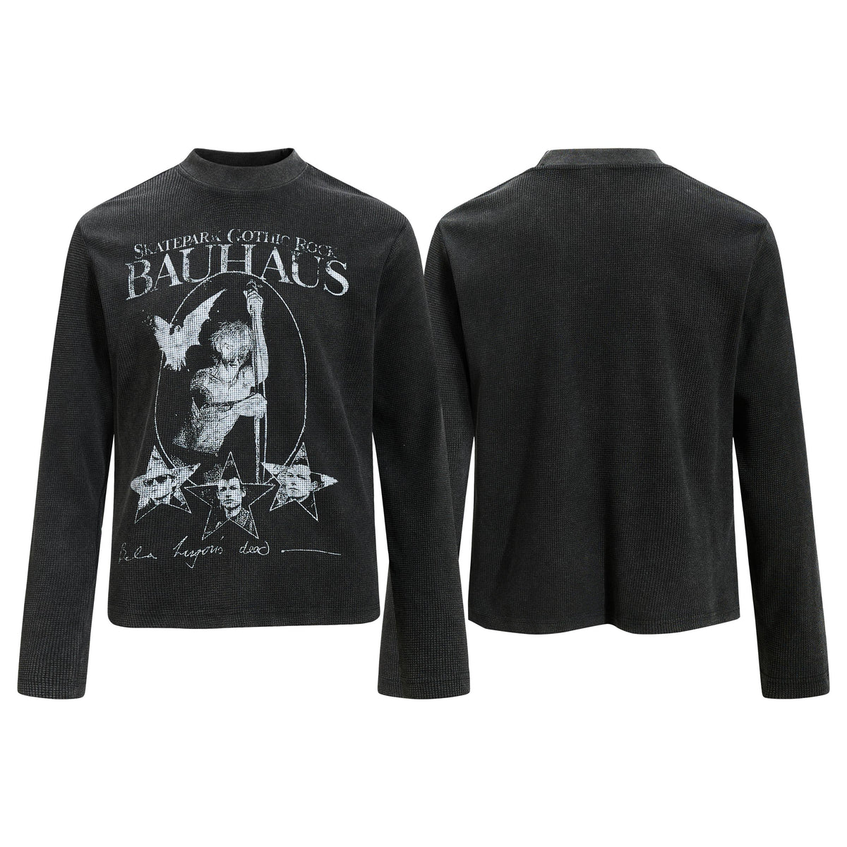 Madxmarx Bauhaus Graphic Waffle Long Sleeve Tee