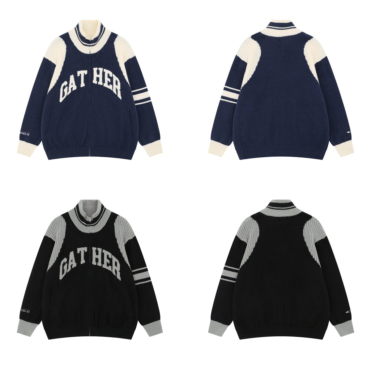 Madxmarx Gather Varsity Knit Zip Jacket