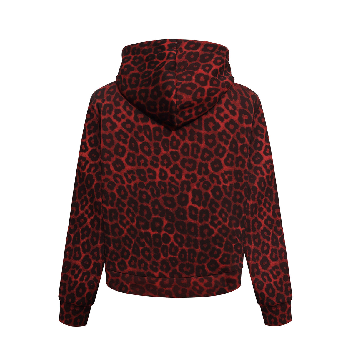 Madxmarx Leopard Crest Stripe Zip-Up Hoodie