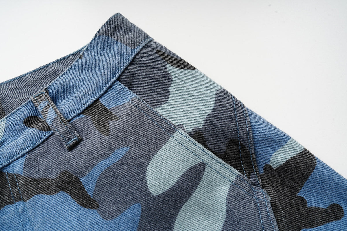 Madxmarx Blue Camo Cargo Pants