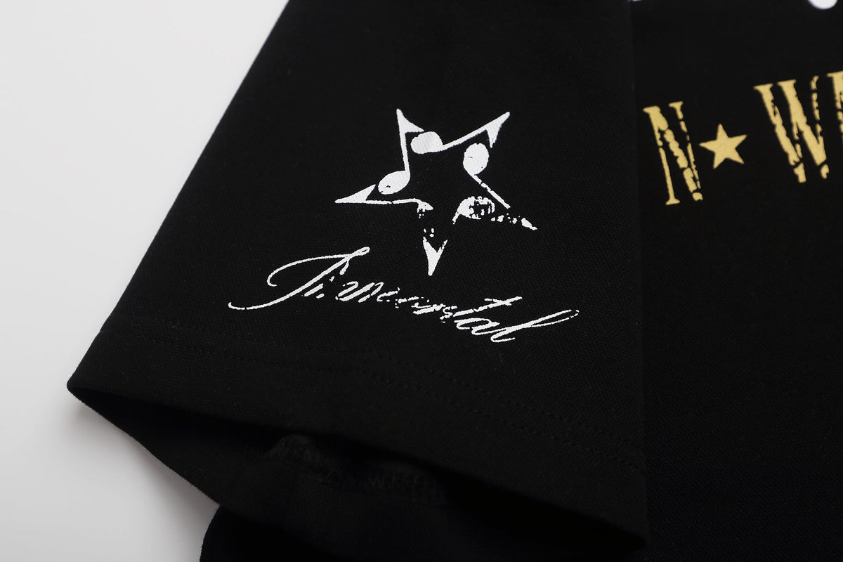 Madxmarx Studded Collar Polo Shirt