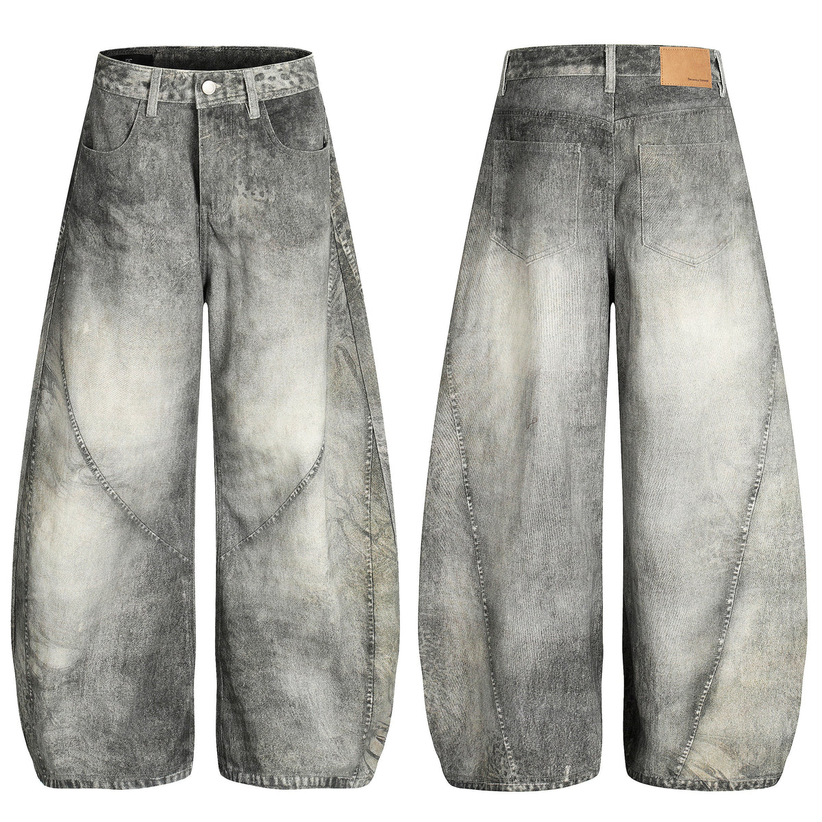 Madxmarx Washed Curved Denim Pants