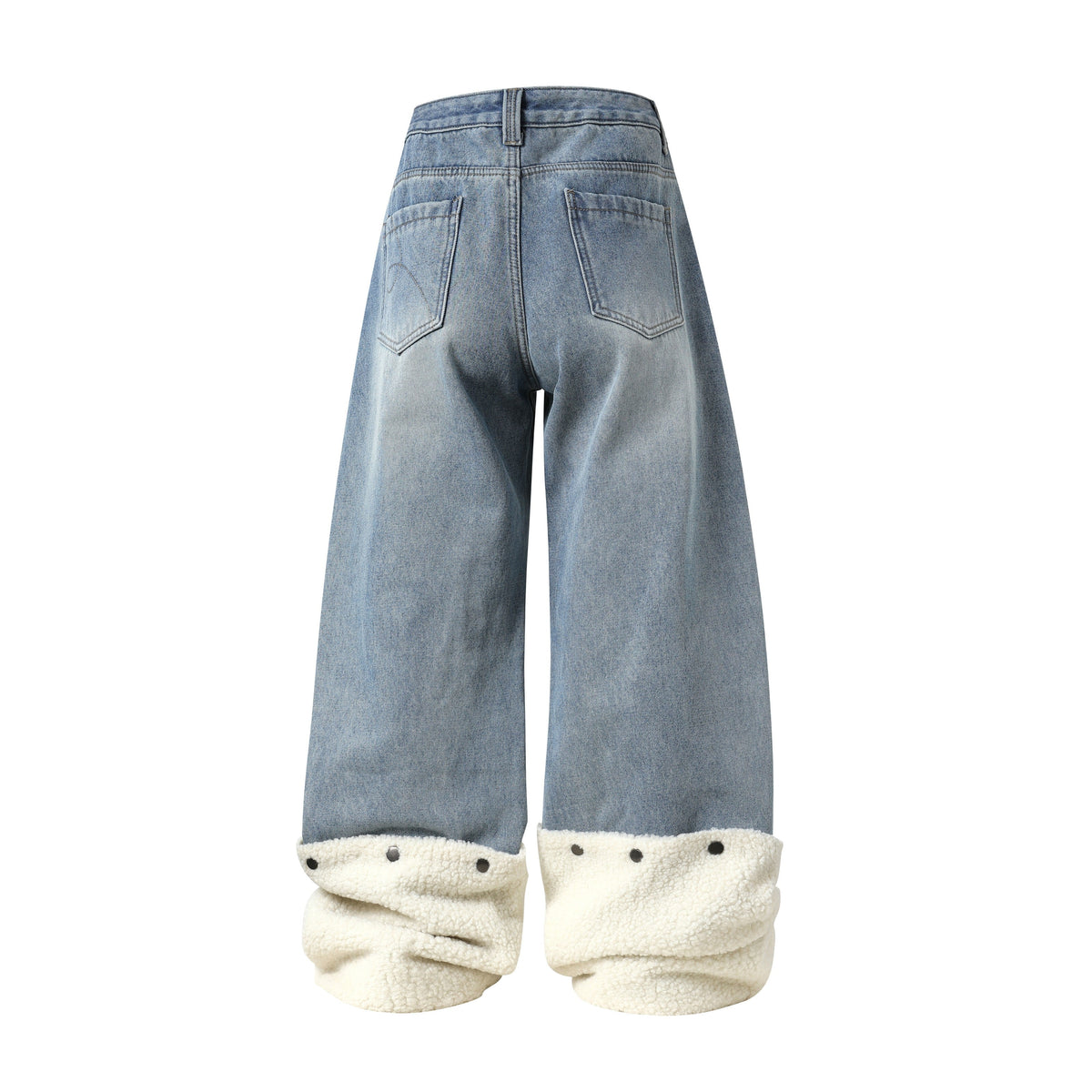 Pantalon en jean superposé doublé de polaire Madxmarx