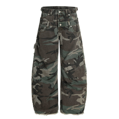 Madxmarx Double-Waist Camo Cargo Jeans - XS / Camo