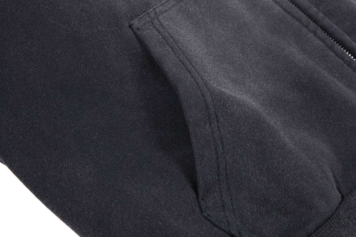 Madxmarx Washed Crest Graphic Zip-Up Hoodie