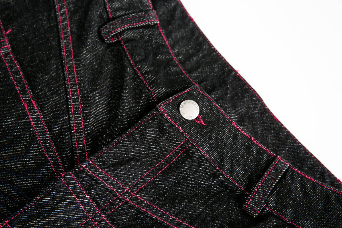 Madxmarx Red Stitch Barrel Denim Pants