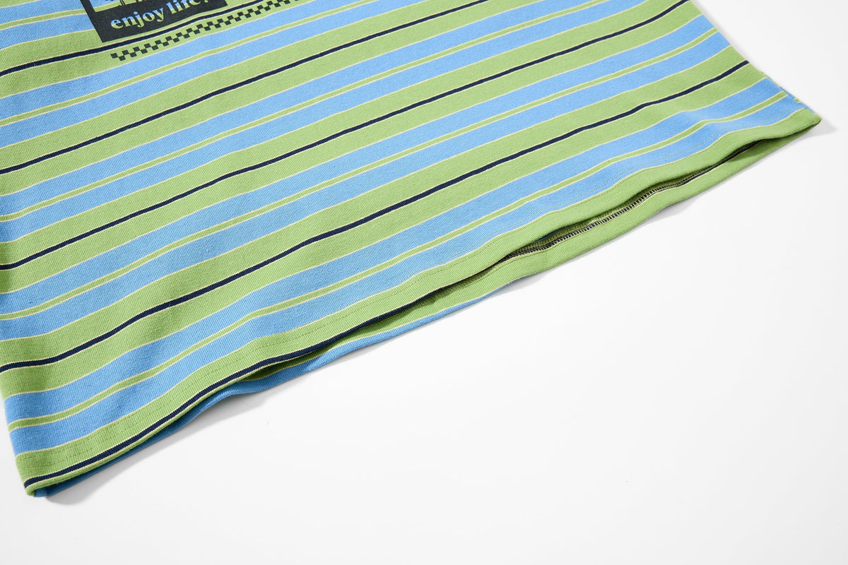 Madxmarx Striped Graphic Layered Polo