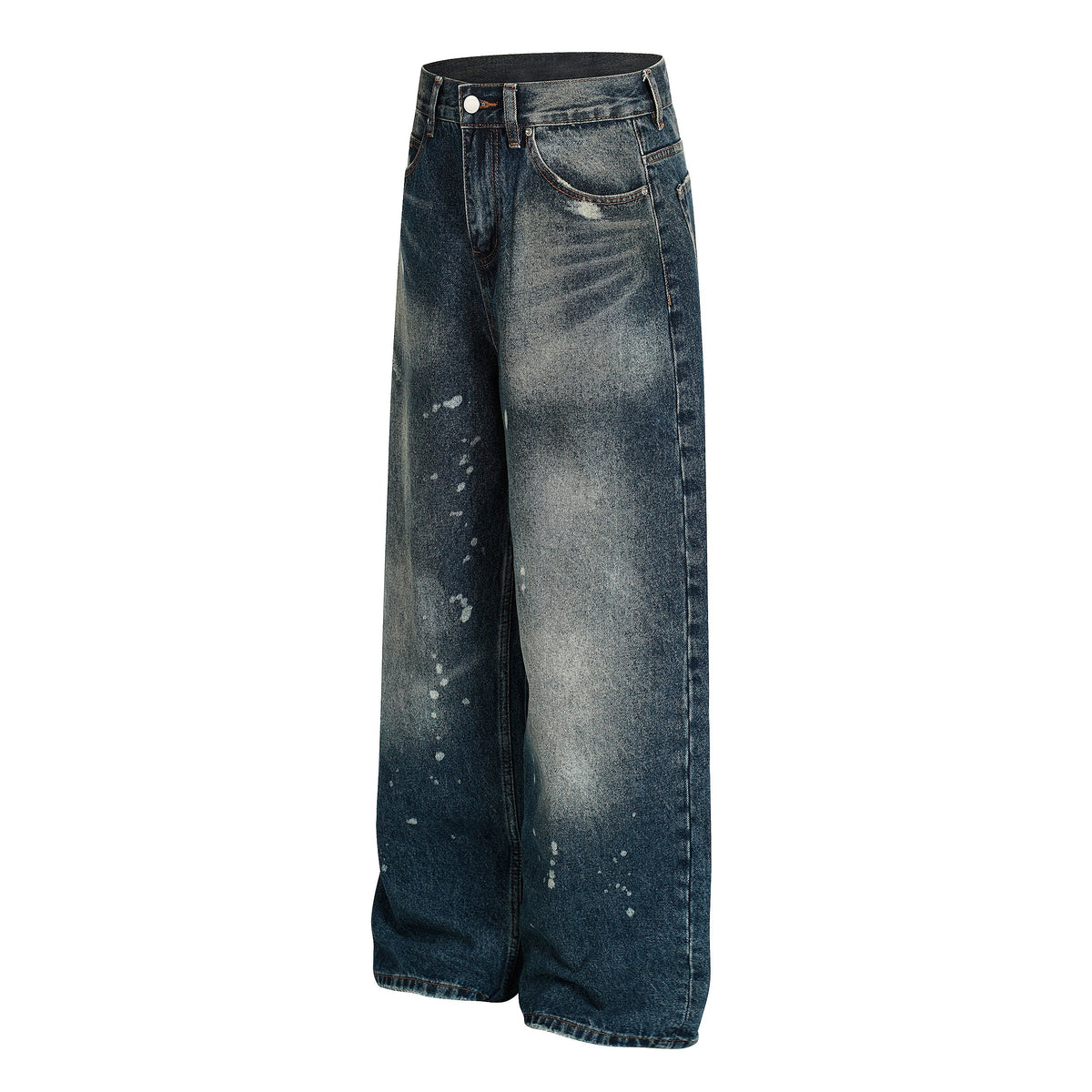 Madxmarx Vintage-Waschung Wide-Leg-Jeans