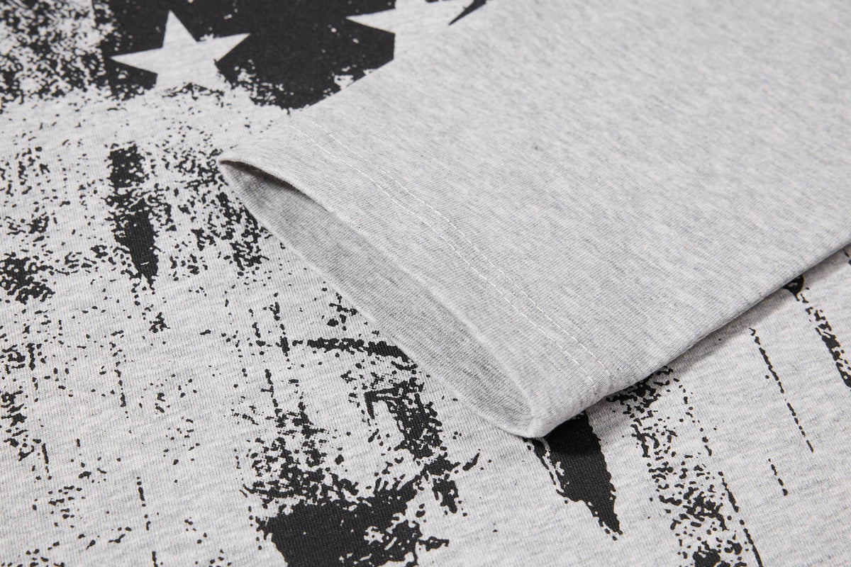 Madxmarx Distressed Star Graphic Long Sleeve Tee