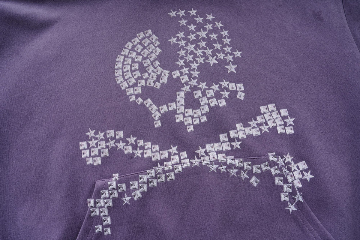 Madxmarx Rhinestone Skull Pullover Hoodie