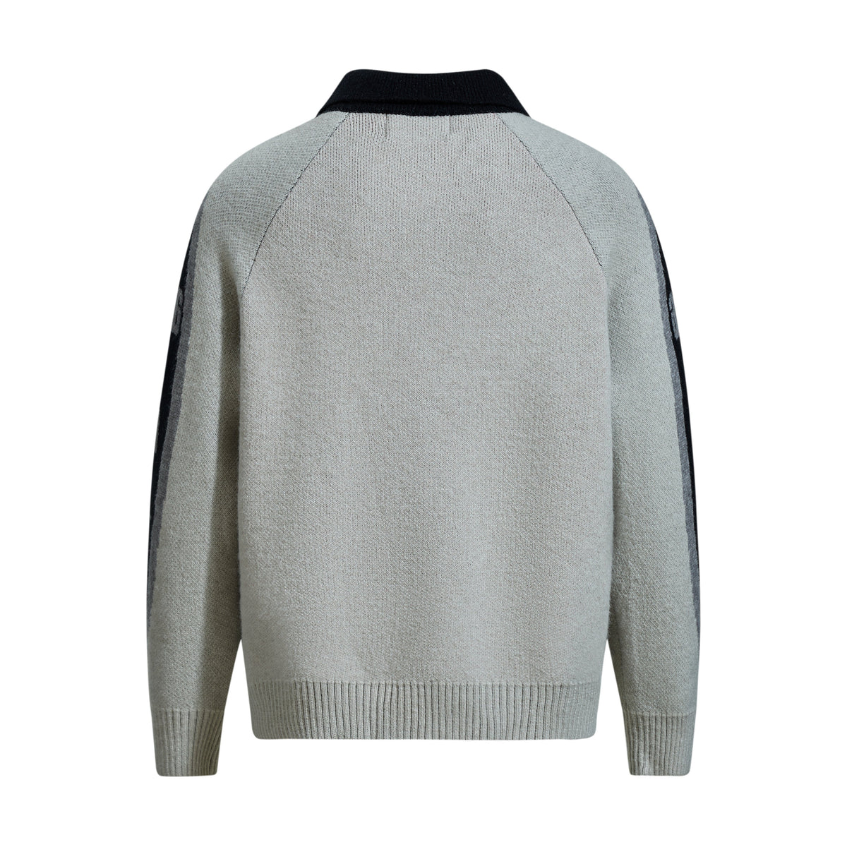 Madxmarx Retro Colorblock Zip-Collar Sweater