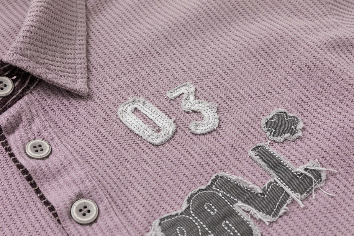 Madxmarx Layered Waffle Polo Tee