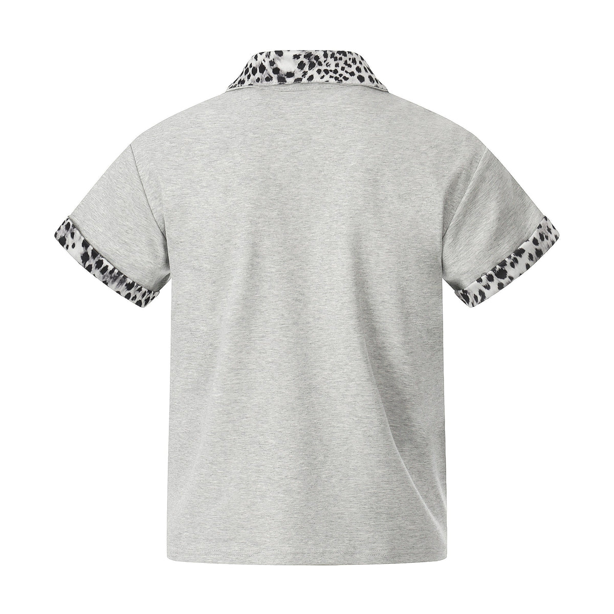 Madxmarx “Leopard Trim Zip Polo”