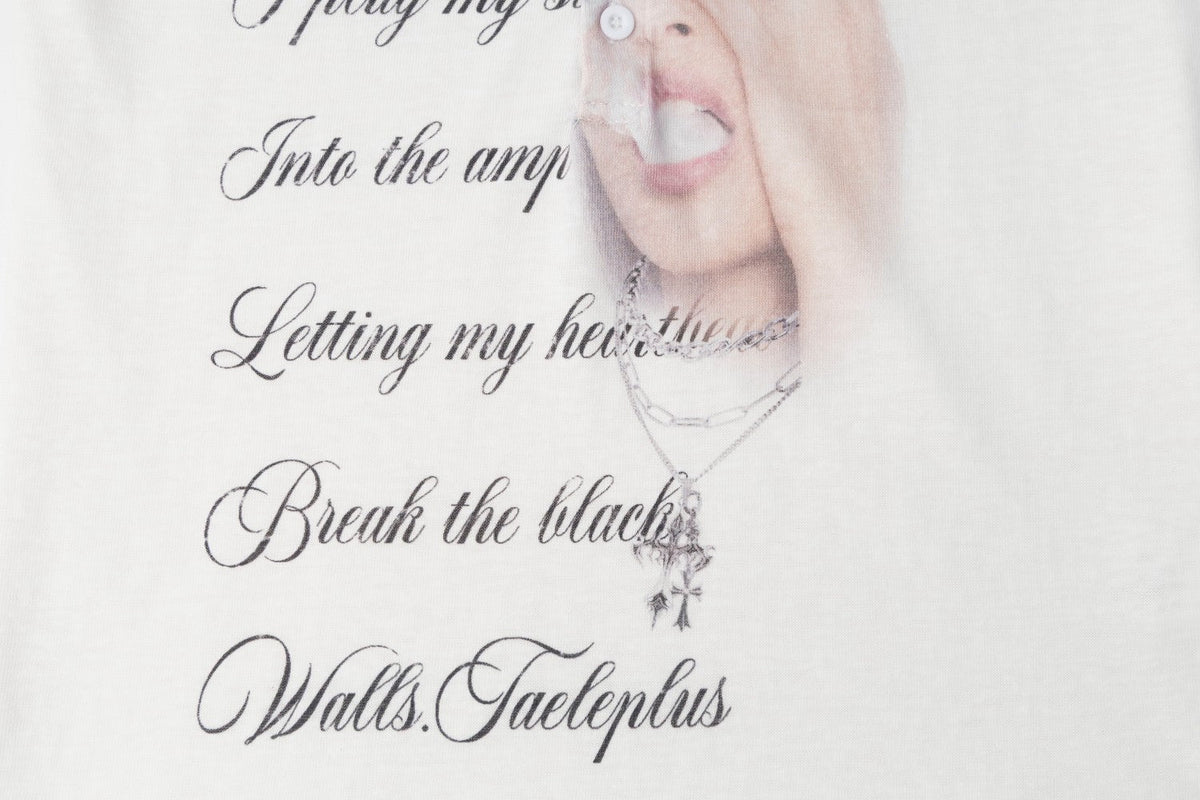 Madxmarx Faded Portrait Henley Long Sleeve Tee