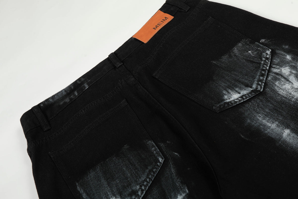 Madxmarx Star Brush-Stroke Wide-Leg Jeans