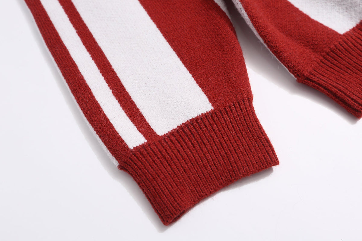 Madxmarx Retro Varsity Stripe Knit Sweater