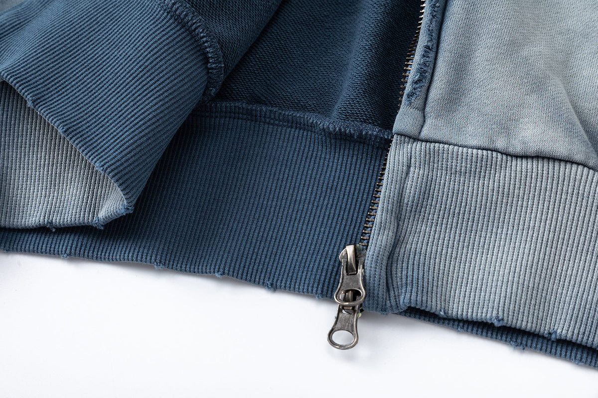 Madxmarx Vintage Patch Zip-Up Hoodie