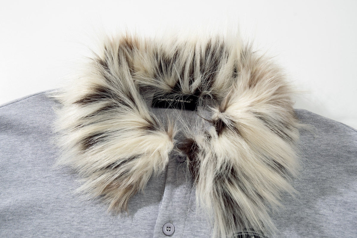 Madxmarx Fur Collar Layered Polo