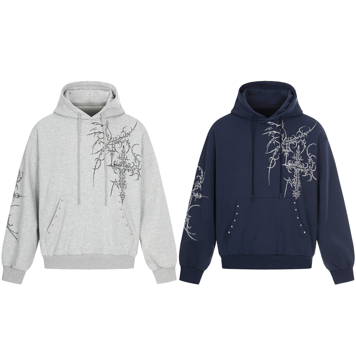 Madxmarx Gothic Cross Graphic Hoodie