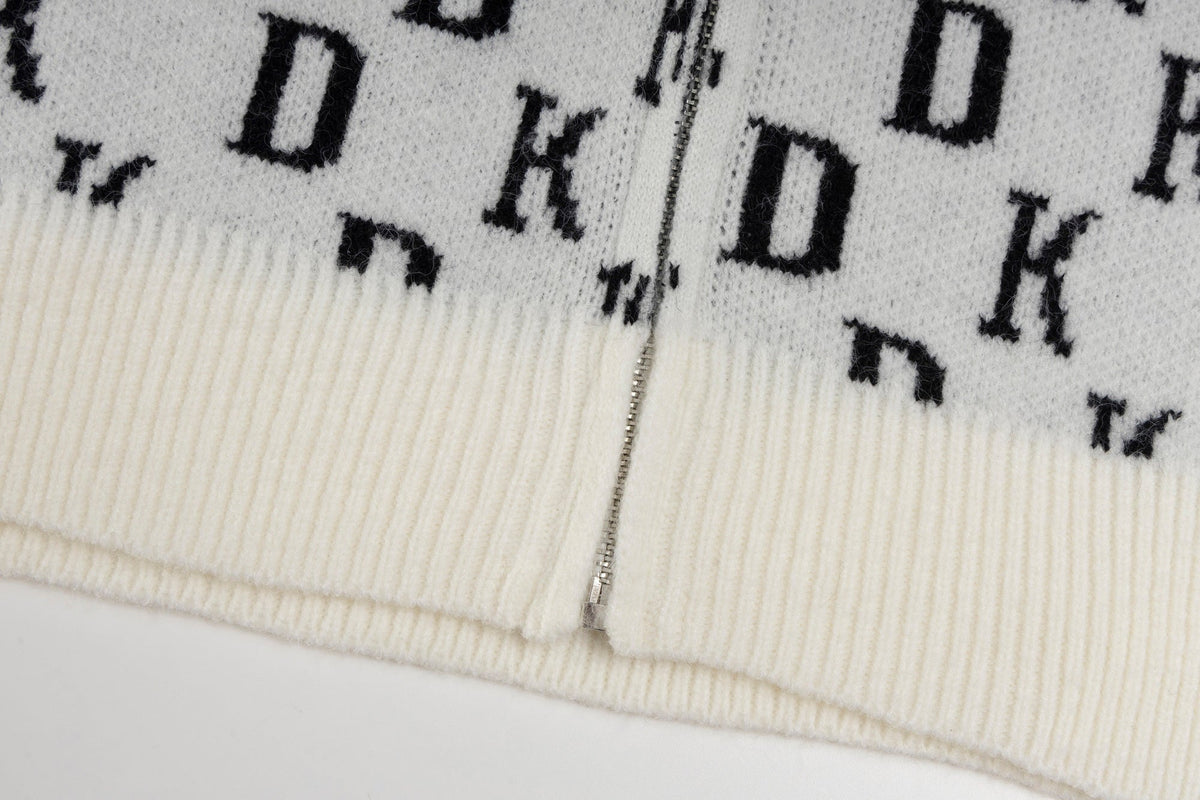 Madxmarx DK Allover Knit Zip Hoodie