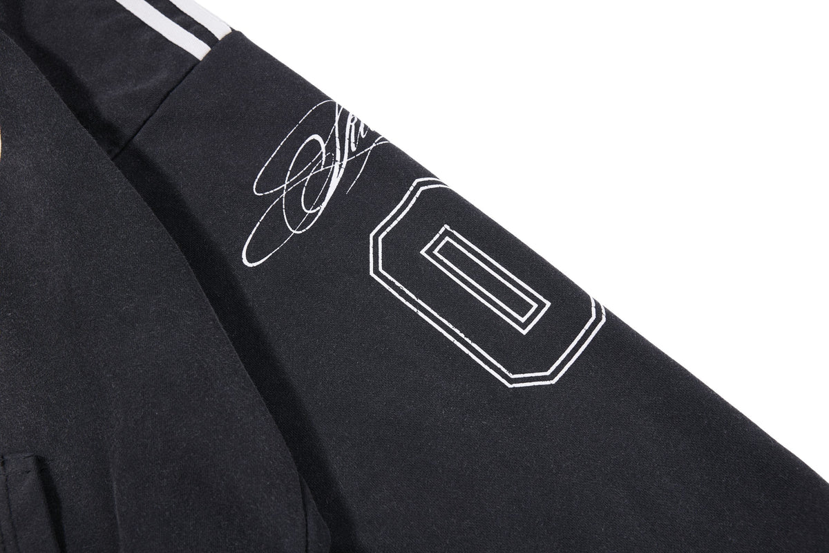 Madxmarx Washed Crest Graphic Zip-Up Hoodie
