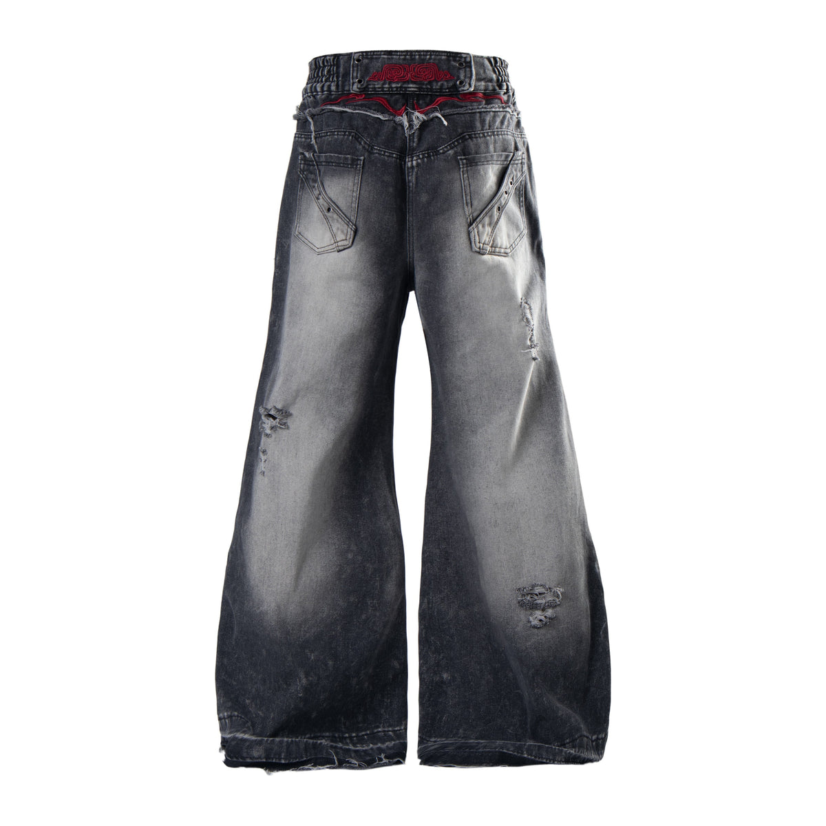Madxmarx Distressed Panel Baggy Jeans