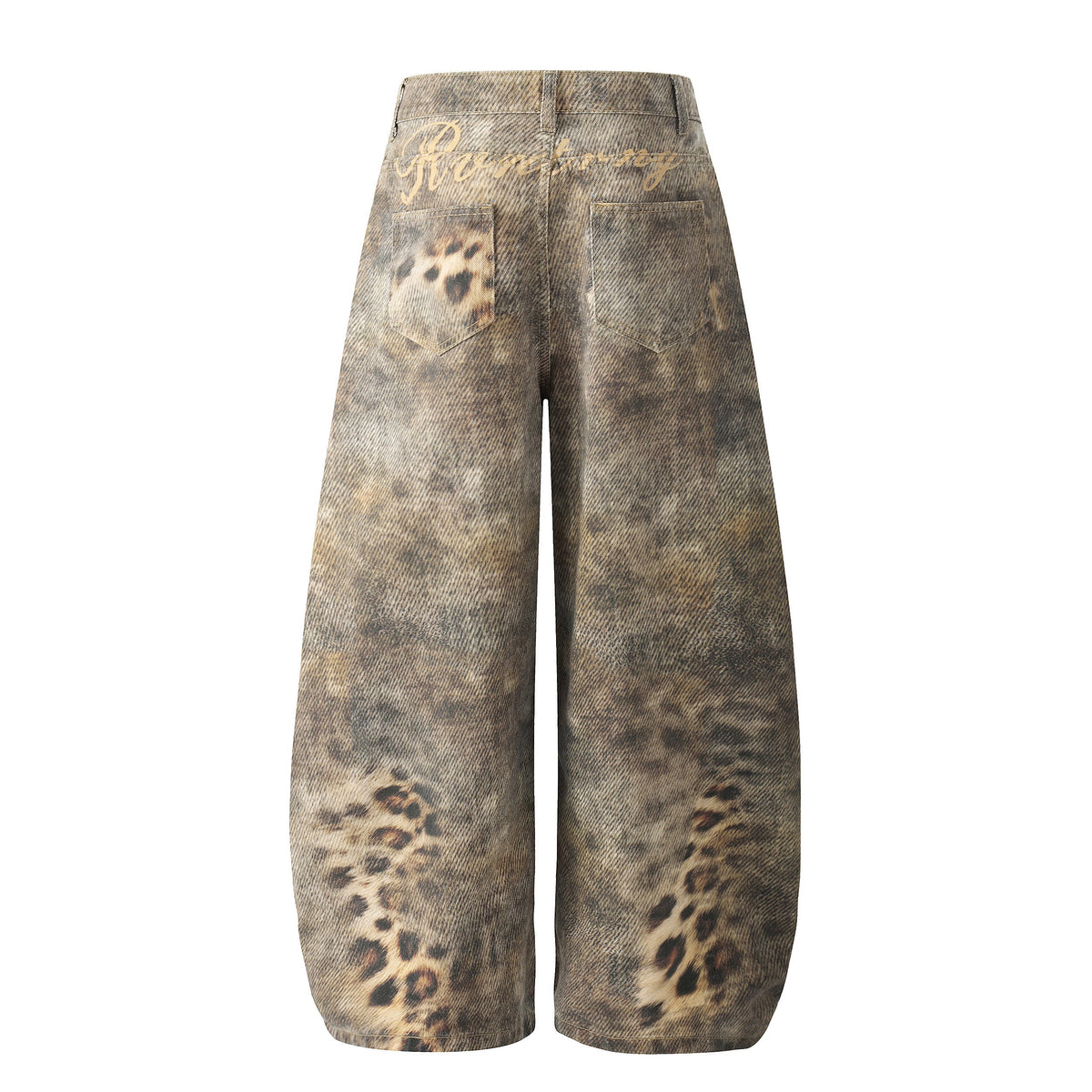 Jeans larges lavés à motif léopard Madxmarx