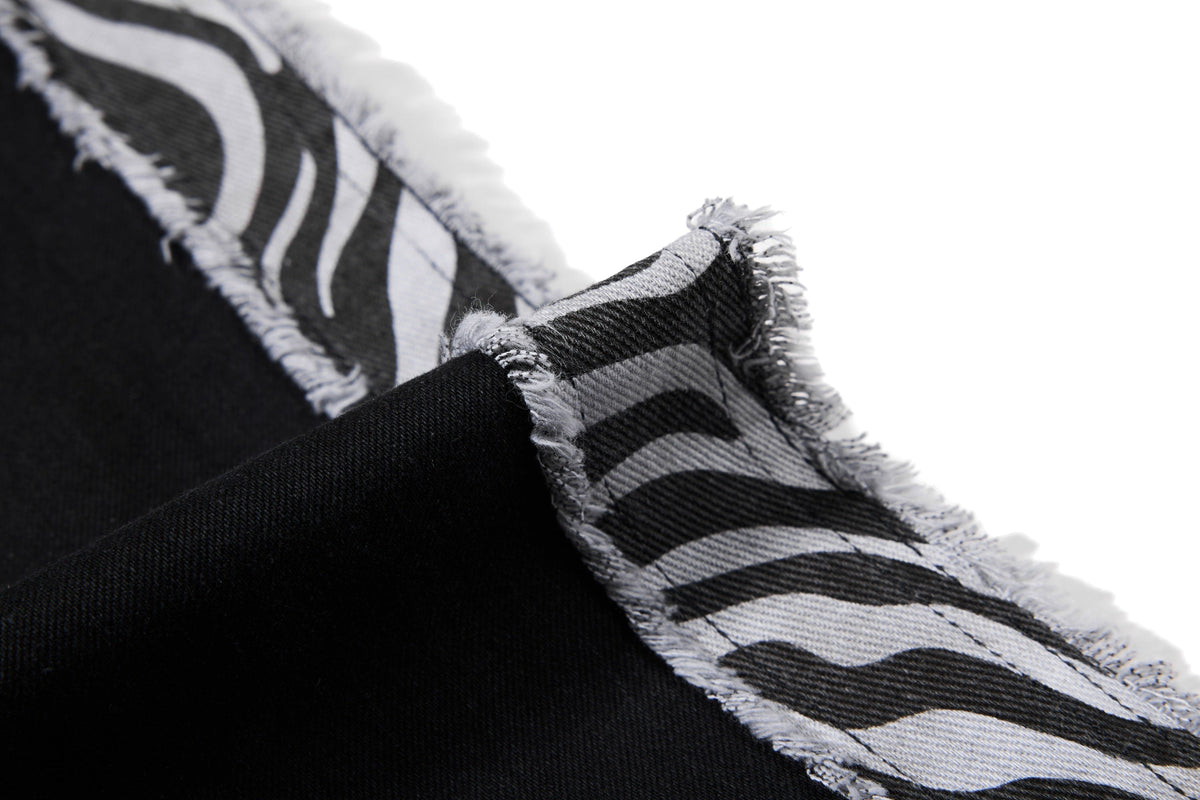Madxmarx Zebra Panel Cargo Flared Jeans
