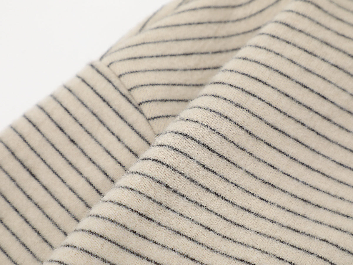 Madxmarx Striped Knit Zip Hoodie
