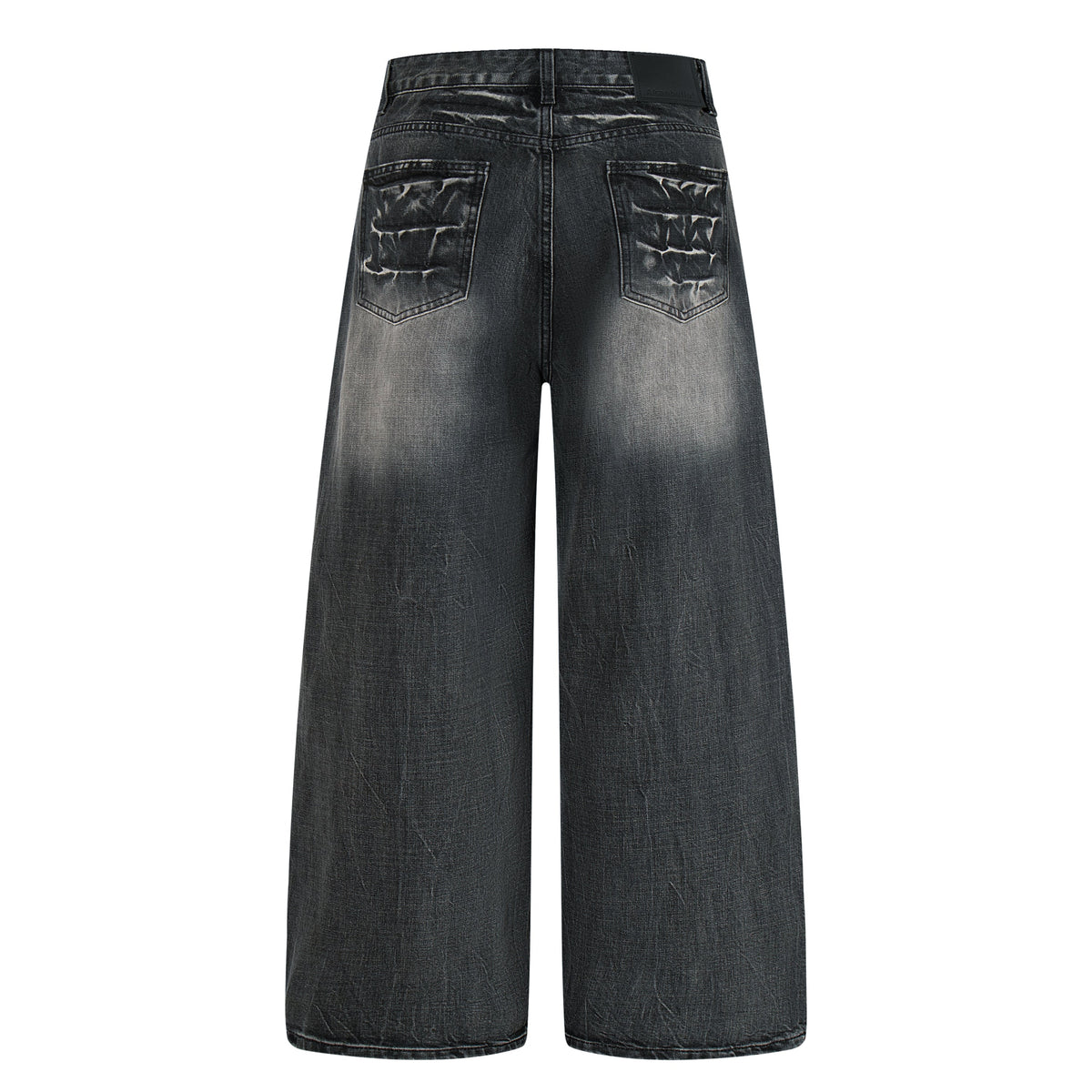 Madxmarx Cracked-Wash Wide-Leg Denim