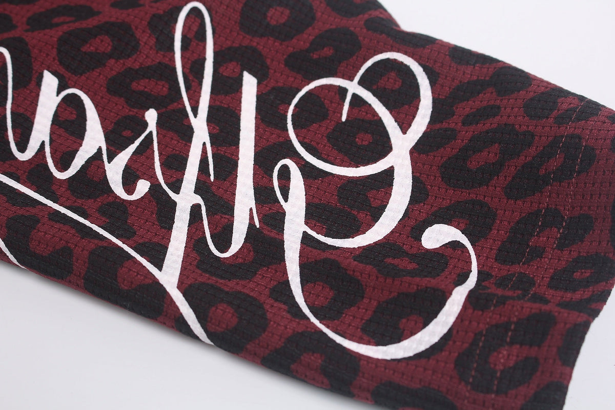 Madxmarx Leopard Print Waffle Long Sleeve
