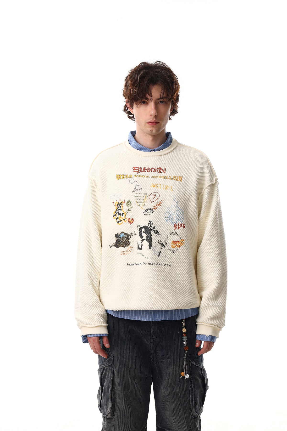 Madxmarx Graphic Textured Sweatshirt