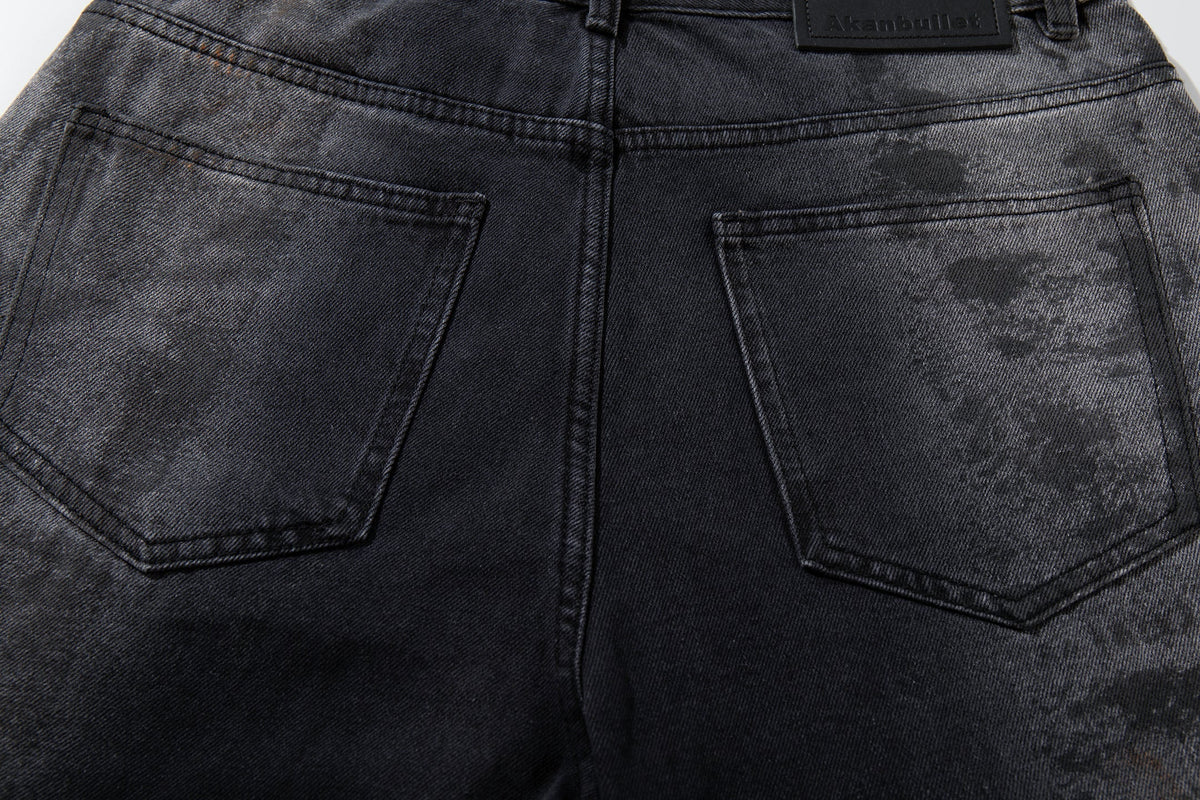 Madxmarx Smoke-Texture Wide-Leg Jeans