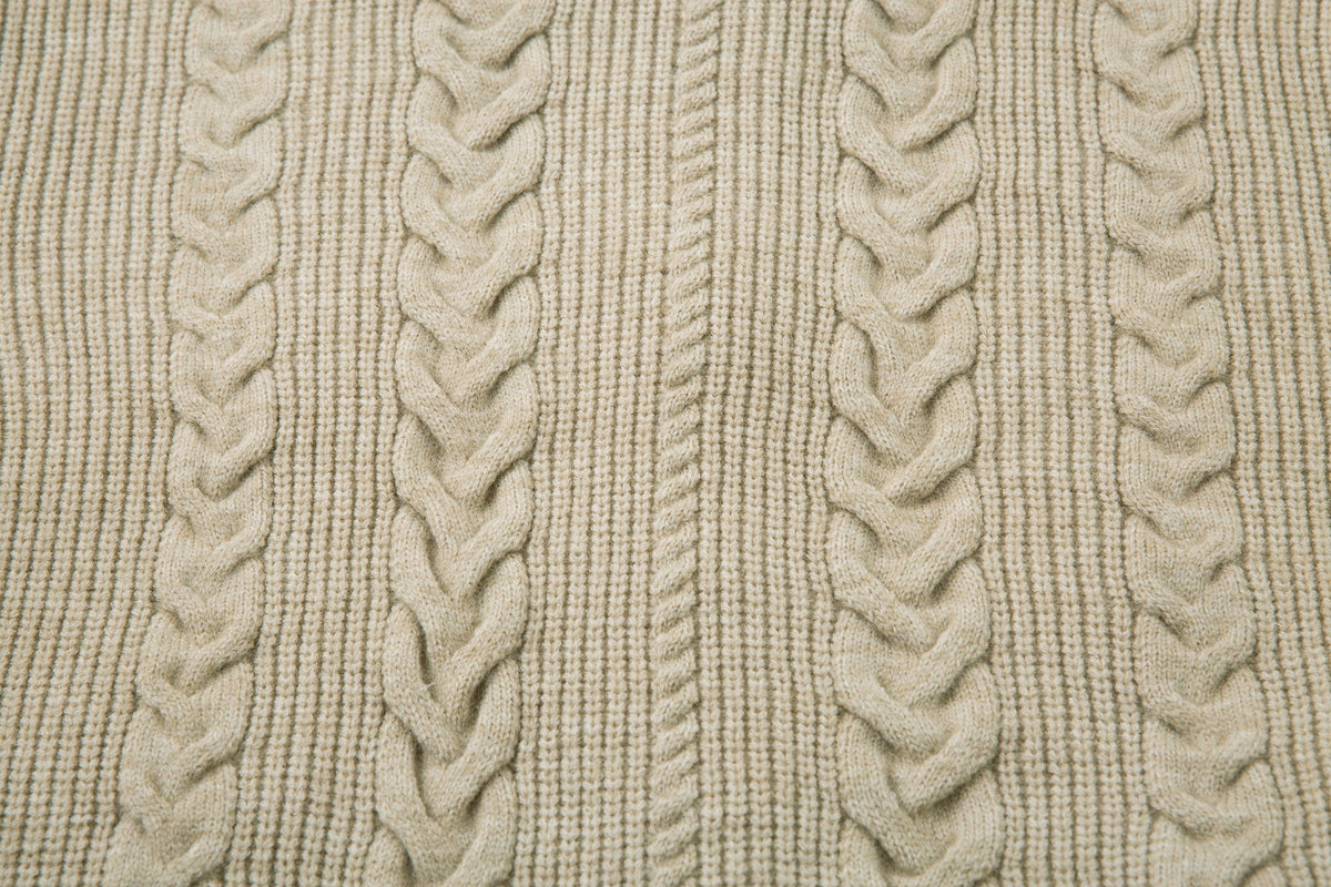 Madxmarx Cable Knit Zip-Up Sweater Jacket