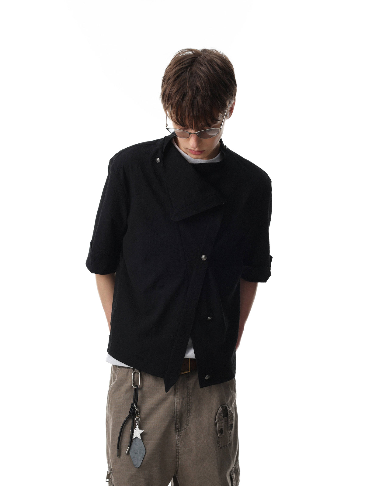 Madxmarx “Asymmetrical Stand-Collar Shirt”