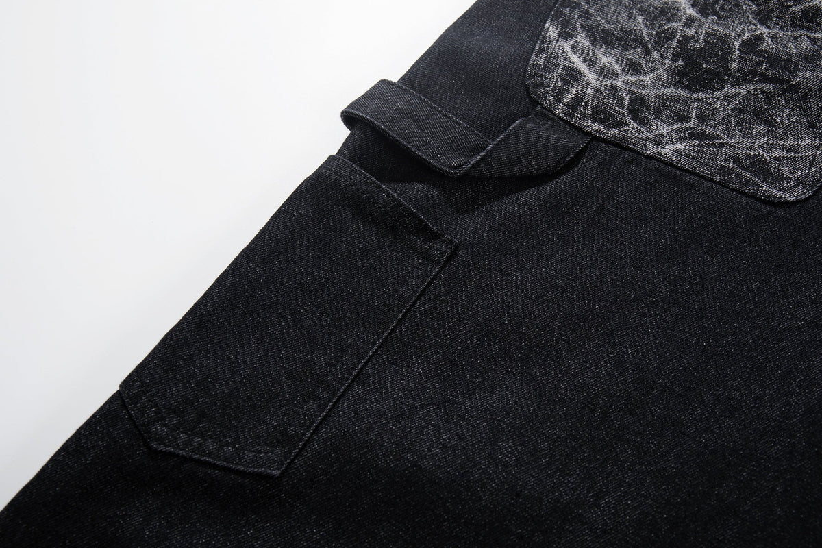 Pantalon large à empiècement craquelé Madxmarx