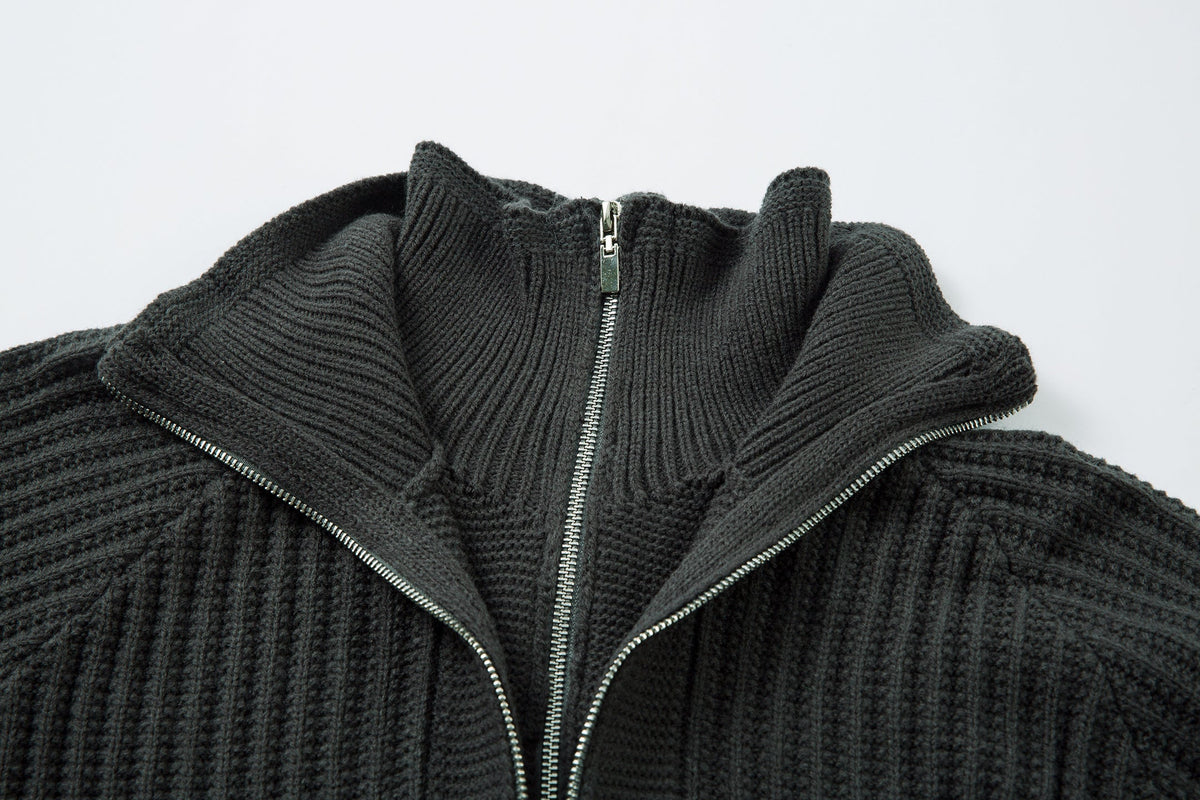 Madxmarx Minimalist Half-Zip Knit Sweater
