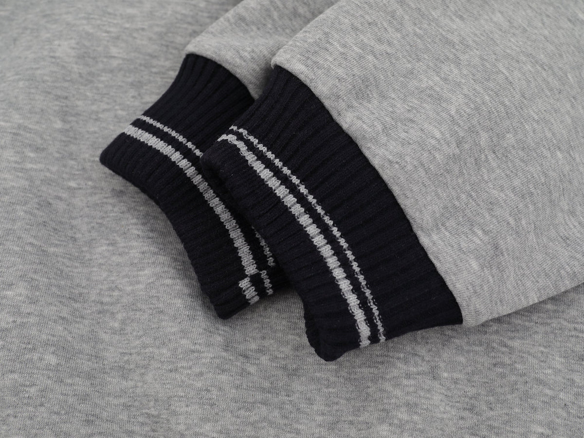 Madxmarx Classic Knit-Collar Polo Sweatshirt