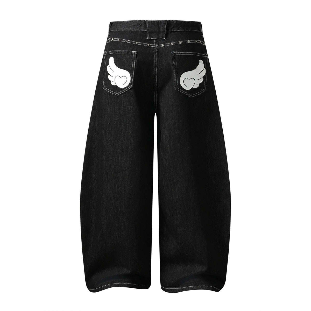 Madxmarx “Angel Wing Wide-Leg Denim Jeans”